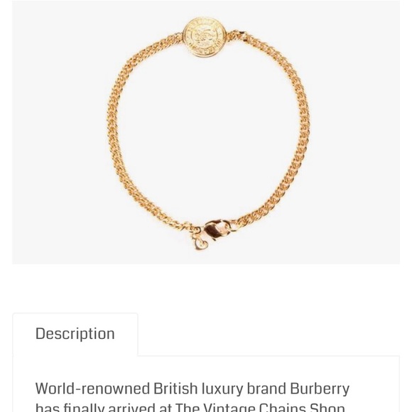 Burberry Jewelry - Burberry bracelet charm chain gold link jewelry